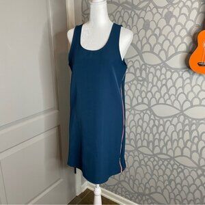 Gianni Bini Size S Blue Dress Racer Stripes Sides Scoop Neck Knee Length